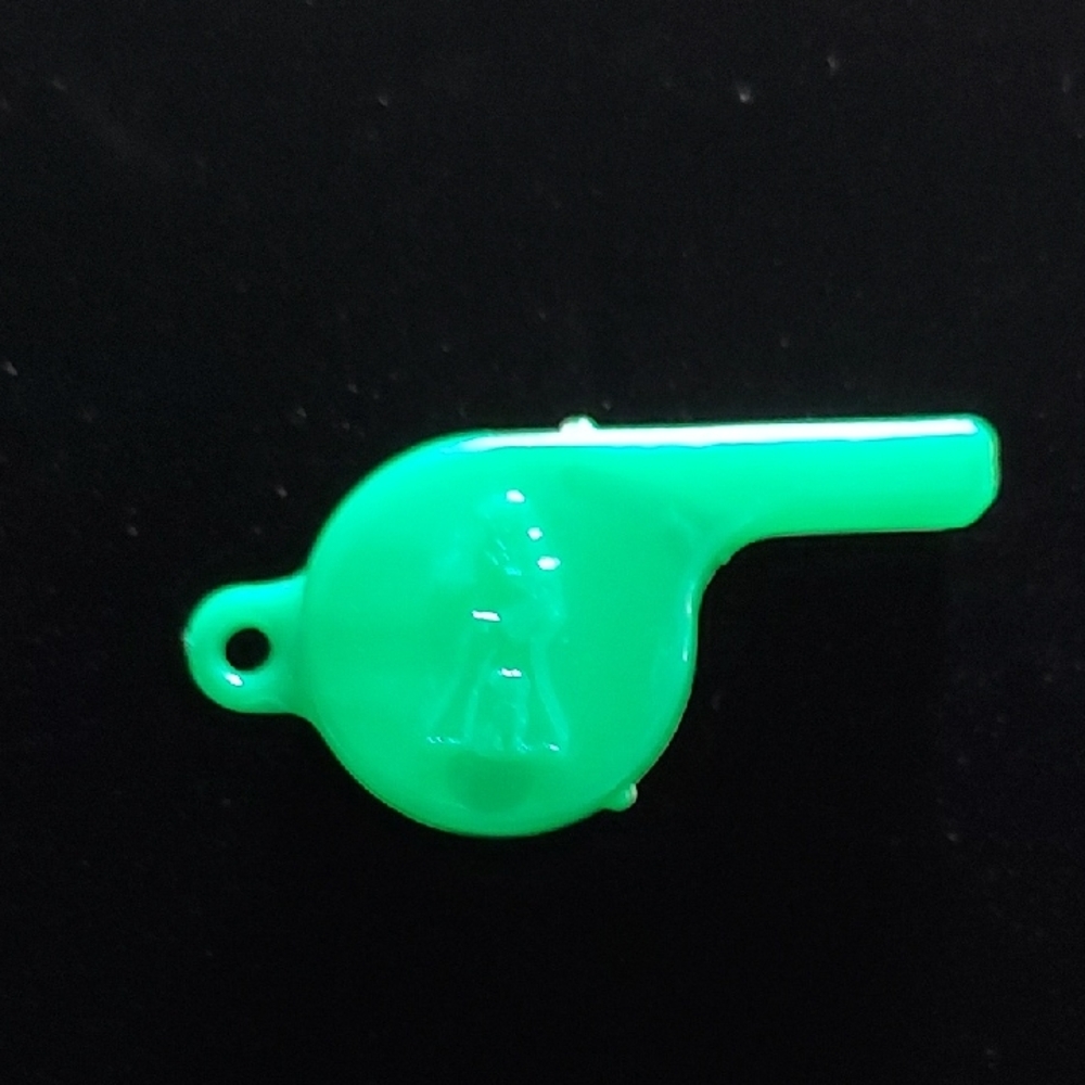 Vintage 1950s Cracker Jack Green Whistle